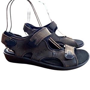 Revere Montana Crazy Horse Brown Leather Sport Hiking Camping Sandals Shoes 9